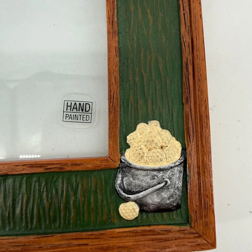 FIGI Legends of the Fairway Golf Photo Frame 4x6 Hand Painted Resin Vtg Decor